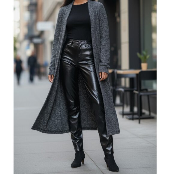 Gap Women's High Rise Vegan Patent Leather Vintage Slim Pants 28 - Picture 1 of 6